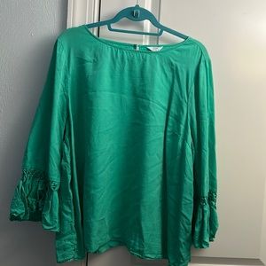 Crown & Ivy 3/4 sleeve high neck blouse